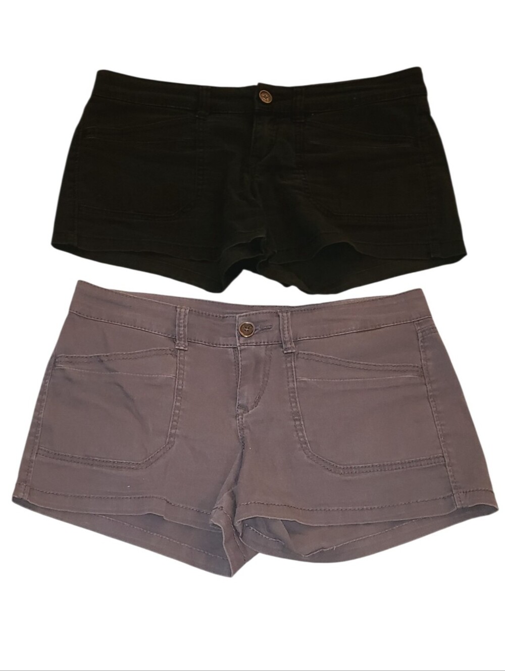 Unionbay Women’s Casual Low-Rise Shorts in Black and Gray Sz 7